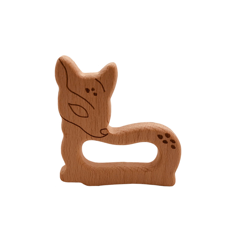 Baby Teether Wooden Animal Pacifier