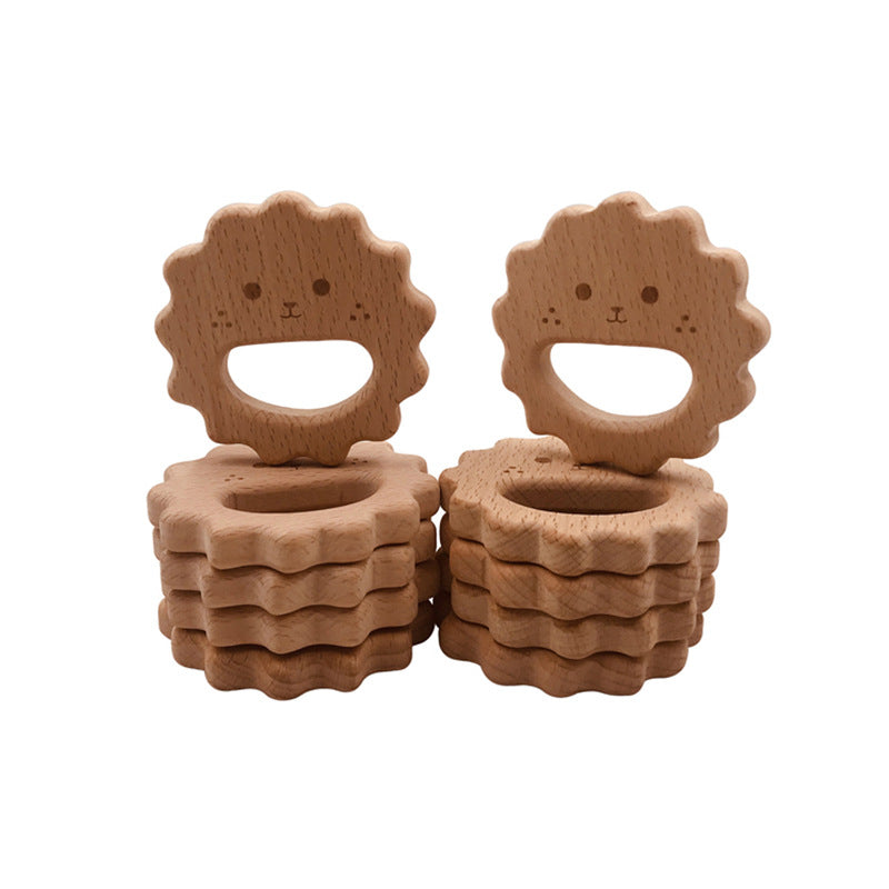 Baby Teether Wooden Animal Pacifier